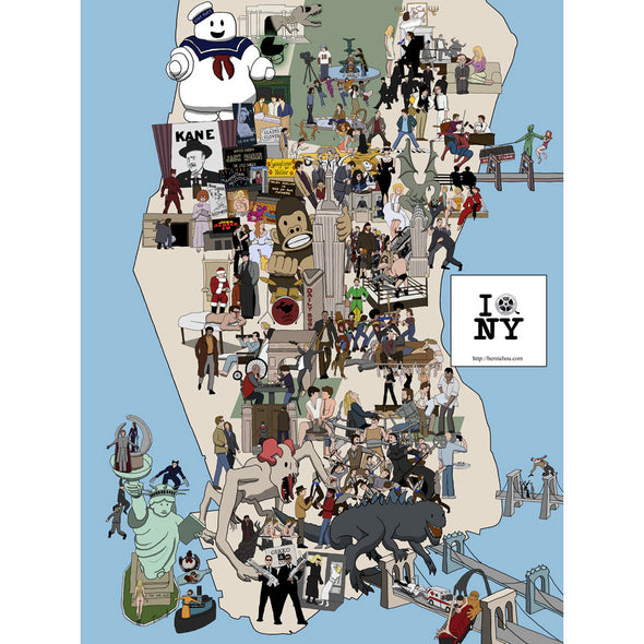 New York Movie Locations Map Art Not Sure
