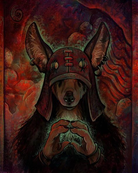 Odd Spirits Prints Art Red Wombat Boneclaw Mother - 12x15 ($14)