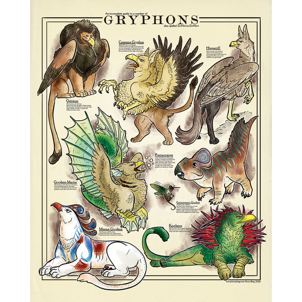 An Incomplete Guide to Gryphons Print Art Kory Bing