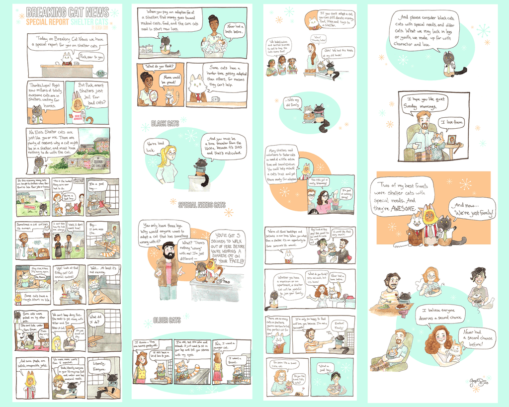 Breaking Cat News Shelter Cats Poster Art GoComics