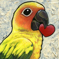 Wondrous Wildlife Prints Art Red Wombat Heart Conure - 12x2 ($12)